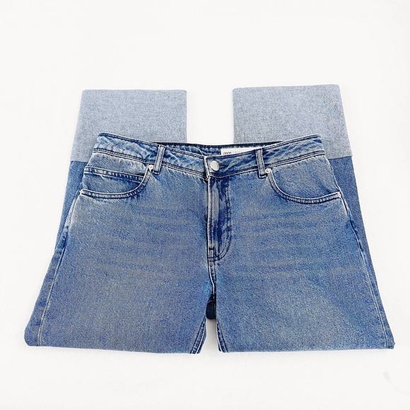 Asos Denim Striped Cuff Accent Cropped Denim Jeans 28 x30 - Picture 7 of 9